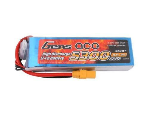 Gens LiPo-Akku 11.1V 5300mAh 30C 3S1P 139x43x32mm 415g XT90