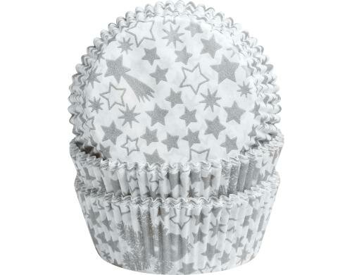 Demmler Papierförmchen Silver Christmas 60 Stück, 5x2,5cm