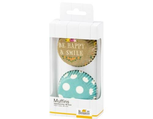 RBV Birkmann CupCake Papierbackförmchen Be Happy Punkte, 48 Stück, 7cm