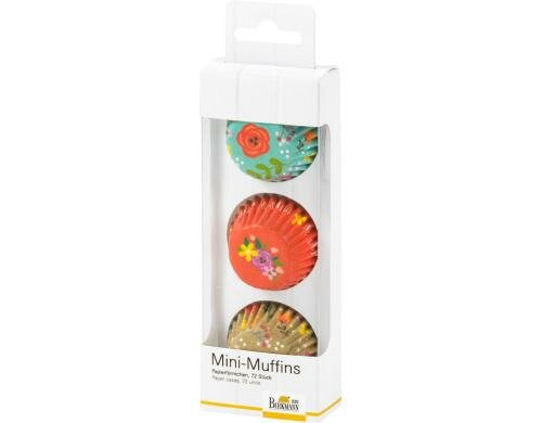 RBV Birkmann CupCake Papierbackförmchen Be Happy Blumen, 72 Stück, 4.5cm