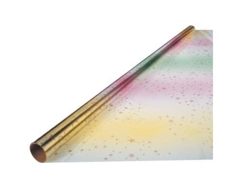 Folia Geschenkpapier Irisfolie Sternendruck Grösse 75cm x 3m