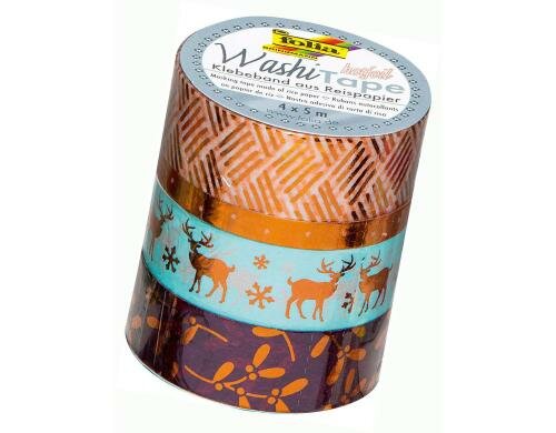 Folia Washi Tape Christmas Kupfer 4 Rollen