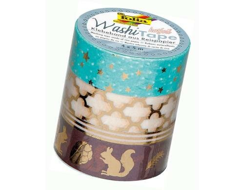 Folia Washi Tape Christmas Gold 4 Rollen