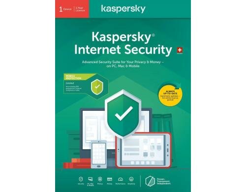 Kaspersky Internet Security Vollversion, 1 PC/MAC/ANDR, 1YR, DFI