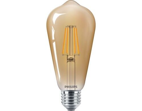 Philips LED Lampe ST64 5W (25W) WW klar ND 250lm, nicht dimmbar, 2000K, 15000h, E27