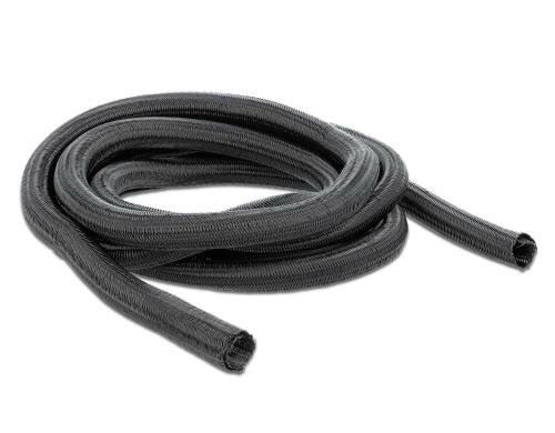 Delock Geflechtskabelschlauch, 2mx19mm, sw selbstschliessend,schneidbar,hitzebeständig