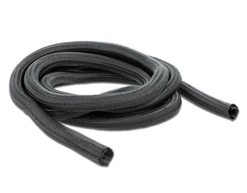 Delock Geflechtskabelschlauch, 2mx13mm, sw selbstschliessend,schneidbar,hitzebeständig