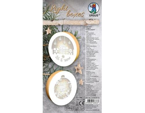 URSUS Weihnachtsdeko Lichtboxen Village 2 Stück inkl. LED Licht