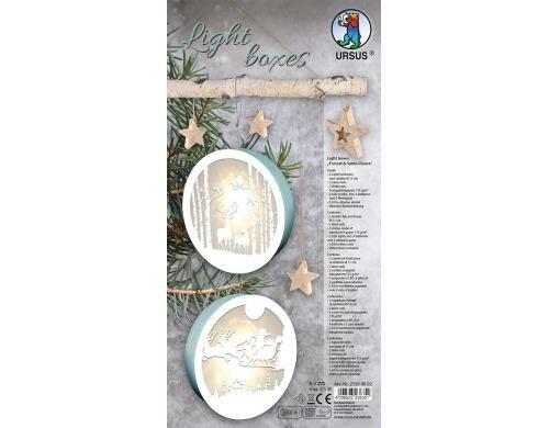 URSUS Weihnachtsdeko Lichtboxen Forrest 2 Stück inkl. LED Licht