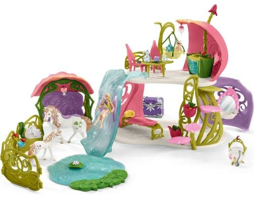 Schleich bayala Glitzerndes Blütenhaus mit Einhörnern und See