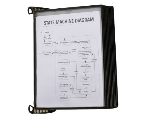 Biella Aluminiumträger für Dokumentenhalter A4, Magnetsystem, inkl. 10 Sichttaschen