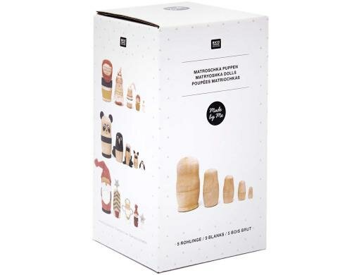Rico Design Matroschka Puppen 5 Rohlinge zum Selber Bemalen
