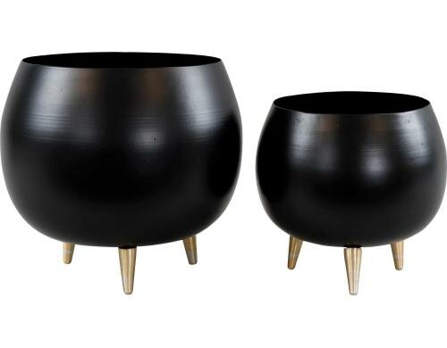 Hoff Interieur Übertöpfe Enigma 2er Set, ø12x13cm, ø17x16cm