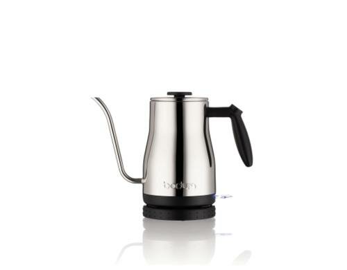 Bodum Gooseneckr Elektrischer Wasserkocher silber, Fassungsvermögen 1 Liter