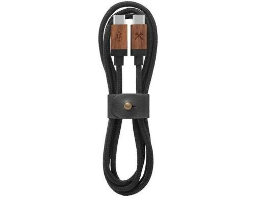 Woodcessories EcoCable USB-C Ladekabel Walnuss/Schwarz, USB-A / USB-C, 1.2M
