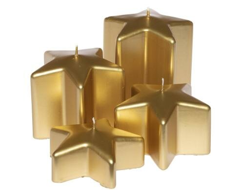 Herzog 4er Set Stern Ø 90 mm Höhen: 40, 60, 80 und 100 mm gold 100