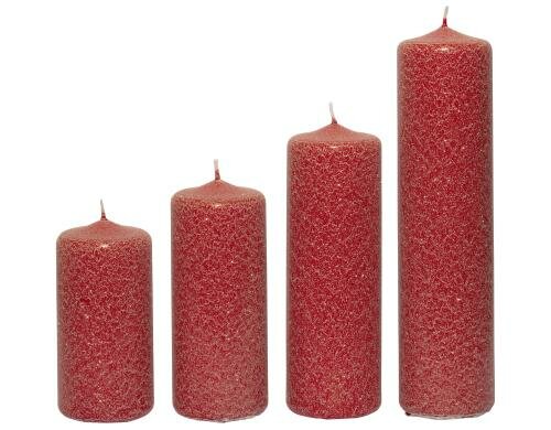 Herzog 4er Set Lumi Zylinder Ø  50 mm Höhen: 100, 120, 150 und 200 mm, rubin 36