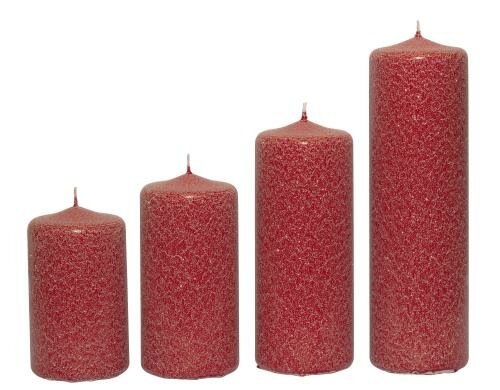 Herzog 4er Set Lumi Zylinder Ø  60 mm Höhen: 100, 120, 150 und 200 mm, rubin 36