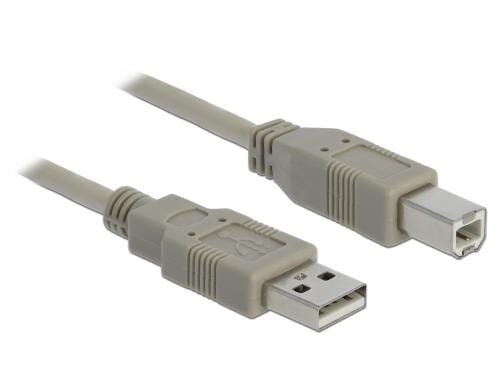 Delock USB2.0-Kabel 1.8m A-B Geeignet für Drucker u. Scanner, grau