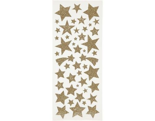 Creativ Company Weihnachtssticker Glitzer gold, ca 110 Stück