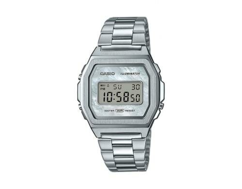 Casio A1000D-7EF Unisex,Digital, Edelstahlarmband