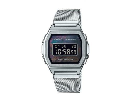 Casio A1000M-1BEF Unisex,Digital, Edelstahlarmband