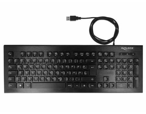 Delock USB Tastatur kabelgebunden 1,5 m schwarz (Water-Drop)
