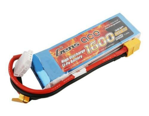 Gens LiPo-Akku 11.1V 1600mAh 40C 2S1P 103x34x18 mm 149g XT60
