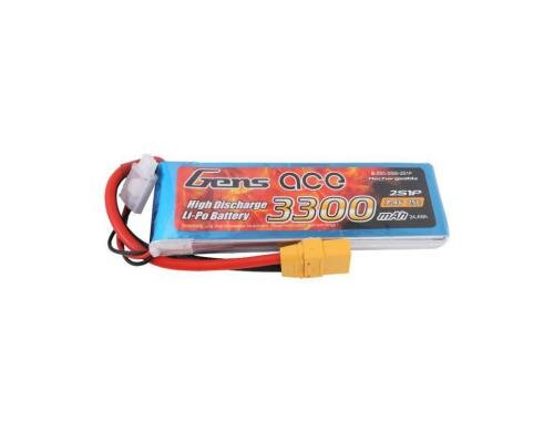 Gens LiPo-Akku 7.4V 3300mAh 25C 2S1P 133x42x18 mm 202g XT90