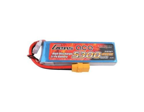 Gens LiPo-Akku 7.4V 5300mAh 30C 2S1P 136x42x22 mm 281g XT90