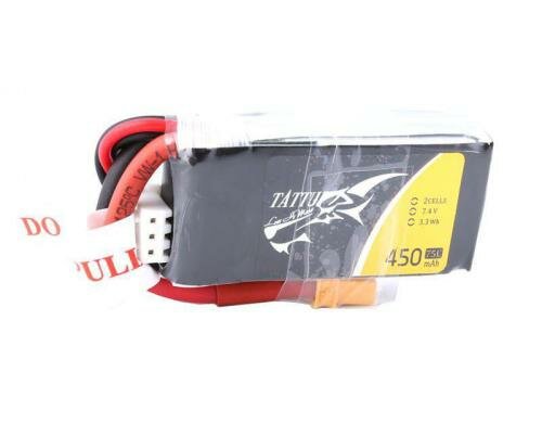 Tattu LiPo-Akku 7.4V 450mAh 75C 2S1P 45x24x15 mm 28g XT30