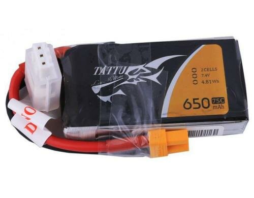 Tattu LiPo-Akku 7.4V 650mAh 75C 2S1P 58x31x12 mm 43g XT30