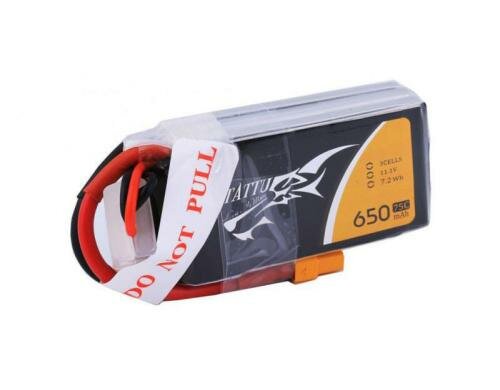 Tattu LiPo-Akku 11.1V 650mAh 75C 3S1P 58x31x16 mm 59g XT30