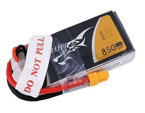 Tattu LiPo-Akku 11.1V 850mAh 75C 3S1P 59x30x24 mm 85g XT30