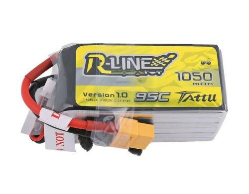 Tattu LiPo-Akku 22.2V 1050mAh 95C 6S1P RL 75x36x37 mm 170g XT60