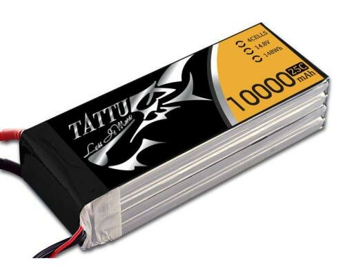 Tattu LiPo-Akku 14.8V 10000mAh 25C 4S1P 166x64x41 mm 942g EC5