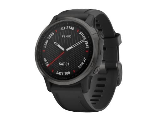 Garmin fenix 6S Sapphire Carbon grey DLC with black band