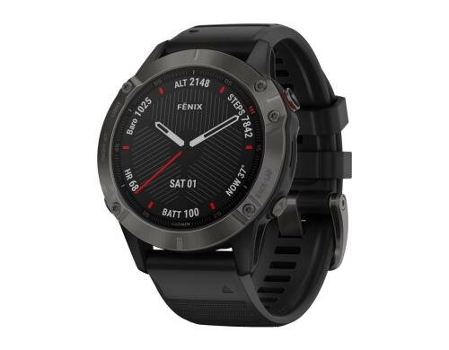 Garmin fenix 6 Sapphire Carbon grey DLC with black band