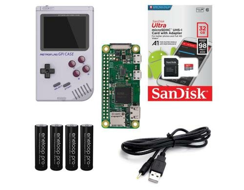 Retroflag GPi Gameboy Set Pi Zero, SD-Card, Kabel, Akkus