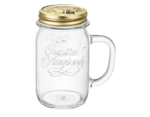 Rocco Bormioli Trinkglas mit Deckel 12tlg. mit Schraubverschluss, 41.5cl mit Deckel