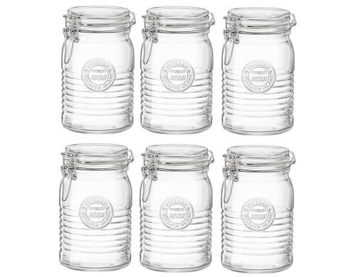Rocco Bormioli Einmachglas 1l 6tlg Off mit Bügelverschluss