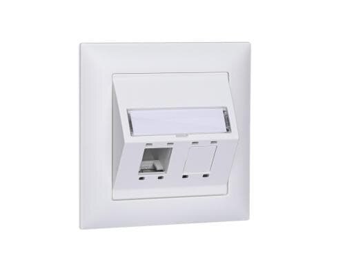 R+M UP DA-Dose EDIZIOdue 88x88 2 Port Cat 5 6 weiss