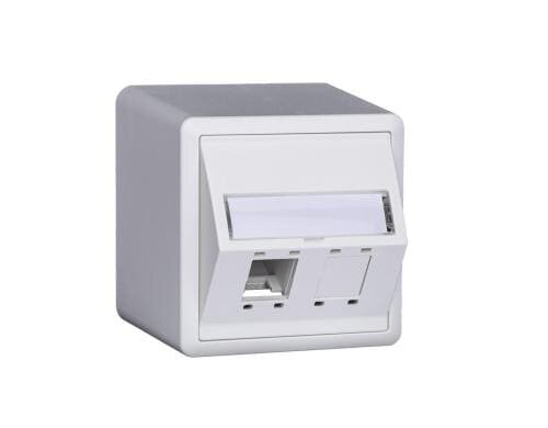 R + M AP DA-Dose EDIZIOdue 74x74 H54, 2Port Cat 5 6 weiss