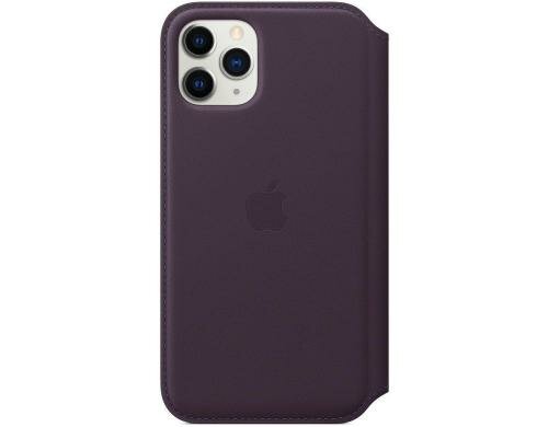 Apple iPhone 11 Pro Leder Folio Aubergine aus hochwertigem Leder