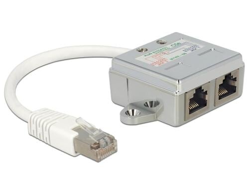 Delock RJ45 LAN-Anschlussverdoppler RJ45-Stecker auf 2x RJ45-Buchse, 100Mbps