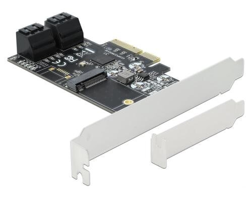 DeLock PCI-Express-x4 SATA, 1x M.2 4x SATA, 1x M.2, Onboard Kontroller