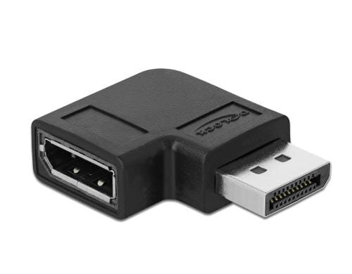 Delock Displayport Adapter, schwarz, 8K/60 90° recht gewinkelt,  DP V1.4