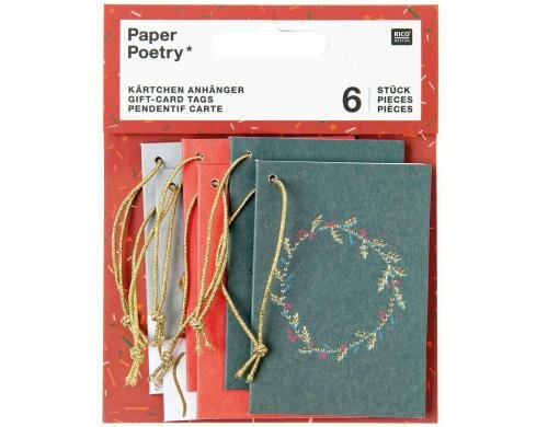 Rico Design Geschenkanhänger Kärtchen 6 Stück, 5 x 7.5 cm, 270g/m2