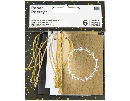 Rico Design Geschenkanhänger Kärtchen 6 Stück, 5 x 7.5 cm, 270g/m2
