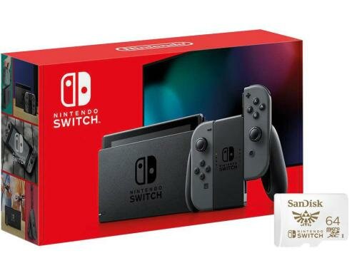 Nintendo Switch Grau inkl. SanDisk 64GB SD Karte